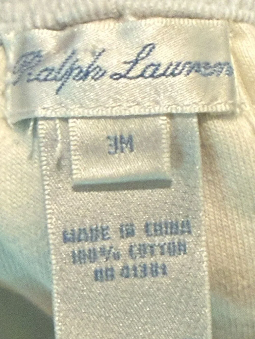 Ralph Lauren fine waled corduroy pants 3 months NWT New